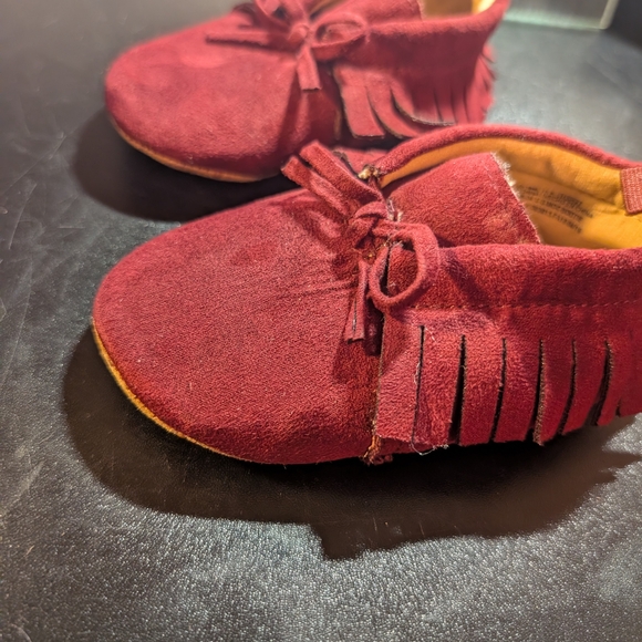 Stylish Burgundy Kids Moccasins - Picture 4 of 4